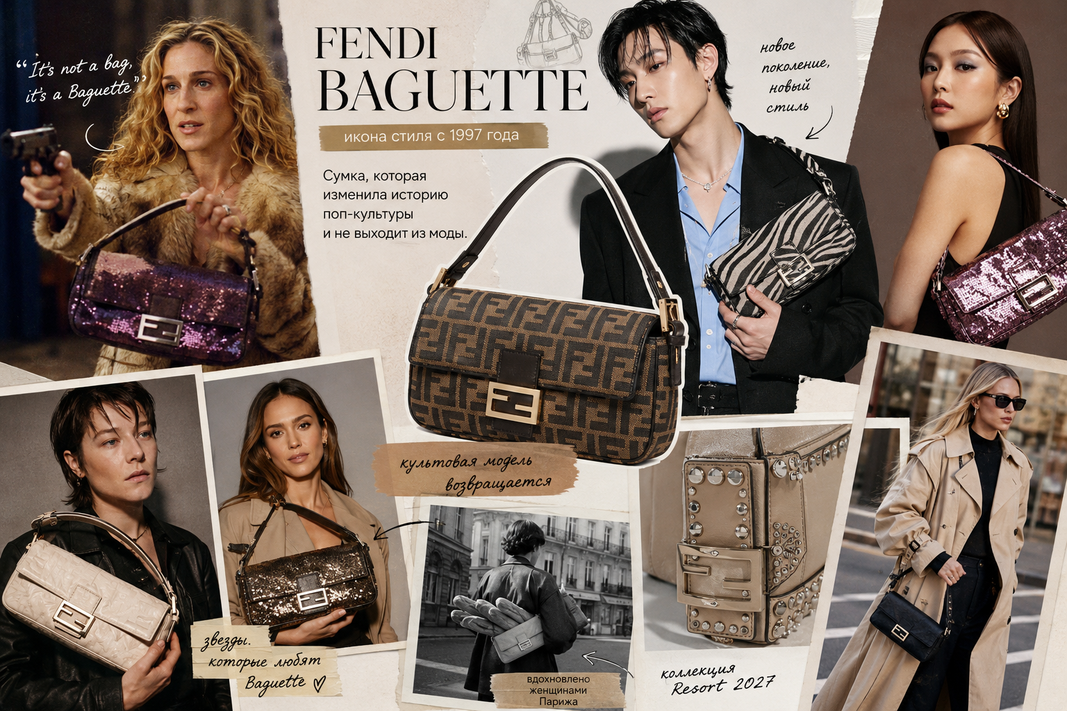 Fendi Baguette: как культовая сумка вновь стала главным символом стиля
